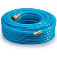 Deuba – Tuyau à air comprimé 15m – Résistant jusqu'à 15 bars – Raccord rapide 1/4" – Caoutchouc souple avec insert en tissu
