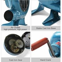Souffleur de Forge à Manivelle, Ventilateur Manuel de Ventilateur de Pop-Corn Iron Gear, Ventilateur Centrifuge, Grand Cadeau D'accessoires de Gril, 120W