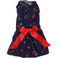 Pet Summer Cute Clothes Dog Polyester Jupe sans manches Robes avec Bowknot pour Girl Dog