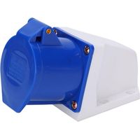 Prise Industrielle - 32 A - 220 V - IP44 - Montage Surface Coudé - Pour Chantiers Humides