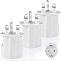 Adaptateur Prise Anglaise 3 Piècs Adaptateur de Voyage France vers UK Adaptateur Type G, Adaptateur Prise Anglaise vers France Adaptateur Prise Irlande Europe ver UK Dubaï