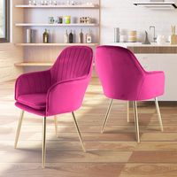 Genesis MUSE Chair in Velvet Fabric x 2 - Fuchsia Pink