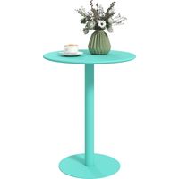 Mesa de Comedor Redonda para 2 Personas Mesa de Cocina de Acero para Interior y Exterior Ø60x72 cm Verde