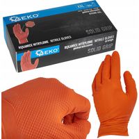 Gants en nitrile à prise solide, taille XXL, lot de 50, couleur orange Geko