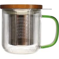 Tisanière Karl 300ml Jade Verre Borosilicate, Anse Jade - Selef Ogoliving