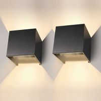ZOLGINAH 2x12W Appliques Murales Interieur/ Exterieur Réglable 3000K Applique Murale led Noir IP65 étanche Lampe Murale Moderne en Aluminium pour Chambre Maison Escaliers Couloir Salon
