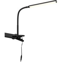 Lampe bureau pince bras souple noir mat CCT LED5W tact.