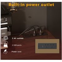 Grand armoire de cuisine dotée d’entrées USB et d’électroménagers. Il y a également un meuble de rangement avec 4 portes et 3 tiroirs. L’armoire est équipée d’un éclairage LED. Couleur noire, dimensio