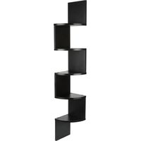 Skecten Estantes de Esquina montados en la Pared / Estantería Rinconera con 5 Estante - Negro