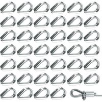 50 piezas M2 ojales para cable de acero inoxidable 304, ojales en forma de corazón para cable de acero de 2 mm