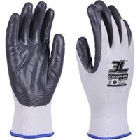 Paq. 12 guantes nylon nitrilo gris ecoflex extragrande t.10