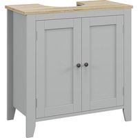 Mueble para Debajo del Lavabo Armario Bajo con 2 Puertas y Estante Ajustable Estilo Moderno 60x30x60 cm Gris
