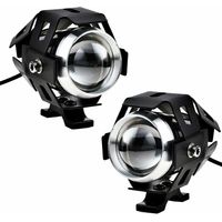 Candyse 2 Stück 125 W Motorrad-Scheinwerfer, extra LED-Nebelscheinwerfer, Motorrad-Scheinwerfer, 1200 lm, U5, wasserdicht, für Motorrad, Roller, 4 Räder