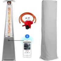 BU-KO Patio Gas Heater Stainless Steel with Bluetooth
