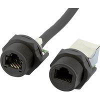 RJ-45 femelle avec verrouillage à vis pour montage en boîtier, Cat 5e, IP67 W & P Products W654-1-7-1 Boîtier femelle RJ45 noir 1 pc(s) C185681