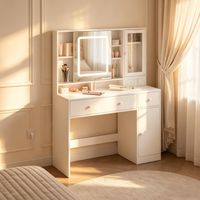 Table de rangement polyvalente,table à langer avec étagère réglable en hauteur,table à langer avec douille (uniquement avec table de maquillage)