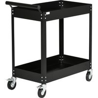 Carrello Porta Attrezzi 2 Ripiani Acciaio 84,5x38x84cm Nero