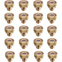 Pack mit 20 Messingdüsen für Nebelsysteme. Gewinde kompatibel mit 99% der Systeme. Bohrung 0,3 mm.