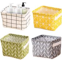 4 pièces boîte de rangement en tissu panier rangement pliable boîtes rangement en tissu, petite boîte de rangement pour le stockage de bureau et l'organisateur domestique. (4 pièces)