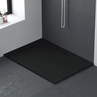 Mineralguss-Duschwanne extra flach LYRA SCHWARZ 90x140cm