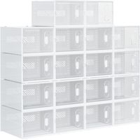Mobile Scarpiera Modulare Salvaspazio, 18 Cubi 28x36x21 cm in Plastica PP, Bianco