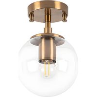 Plafonnier en métal avec globe - D. 15 x H. 23 cm - BARLATI