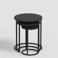 Set 3 mesitas de salón apilables en metal Gloria