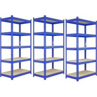 3 x Q-Rax Blue Metal Racking Units 120 x 50 x 180cm