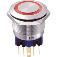 TRU COMPONENTS 701776 GQ22-11E/R/12V Vandalismusgeschützter Drucktaster 250 V/AC 5 A 1 x Ein/(Ein) t