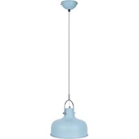 Lampe à suspendre Lampe à suspendre salon Plafonnier métal bleu chromé H 150 cm