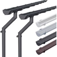 INEFA Dachrinnen Set Gartenhaus, NW100 / 100mm halbrund zwei Dachseiten, Regenrinnen PVC für Satteldach, Made in Germany - Anthrazit 2 x 6m