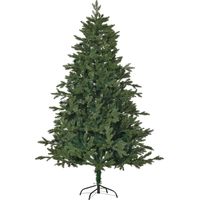 HOMCOM Künstlicher Weihnachtsbaum 180 cm Tannenbaum künstlich mit 748 Spitzen, 3 verschiedenen Blätterformen flammhemmend Christbaum mit Metallständer für drinnen