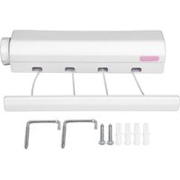Corde à linge télescopique extensible pour intérieur et extérieur, 4 lignes de séchage