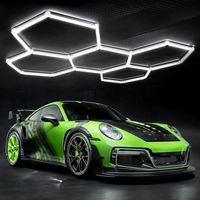 Plafonnier LED hexagonal pour garage-24pcs lot de tubes lumineux, éclairage de plafond LED super lumineux 192W 6500K pour garage, entrepôt, atelier, salle de sport, sous-sol, salle de lavage (5-Hex)