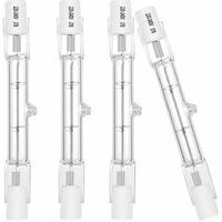 Ampoule halogène R7S 78mm 120W 230V 1600lm blanc chaud 2700K T3 Ampoule de type J pour le travail, la sécurité, les lumières de paysage, les lampadaires (paquet de 4)