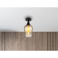 Kleine LED Deckenleuchte mit Glas Lampenschirm Gold, Ø 15cm