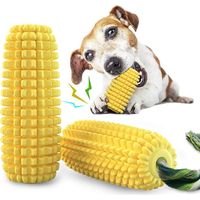 Kauspielzeug für Hunde mit starkem Kaudrang, interaktives Quietschspielzeug, Kauspielzeug für kleine und mittelgroße Hunderassen (gelb)