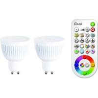 Ampoule LED GU10 7W – 2 pièces – Télécommande – JE0192882 – Dimensions 5 x 5 x 5,9 cm – Lumière blanche – Jedi Lighting