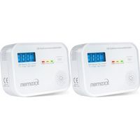 NEMAXX® CM18 Kohlenmonoxid-Melder / CO-Warnmelder mit LCD-Display – 85 dB, elektrochemischer Sensor, EN 50291-1:2018, Testtaste, 3x AA LR6-Batterien, 10 Jahre Produktlebensdauer – 2er Set