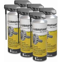 Méduze - 6 lubrifiants PTFE en aérosol 500mL - Propre et sec - Anti friction - Professionnel