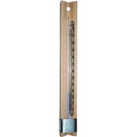Thermometer auf Holzbasis, Blinky-Skala, 0–120 °C, 40 x 4 cm