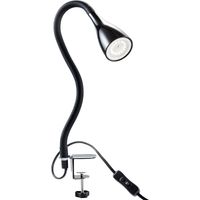 B.K.Licht - Lampe à pince LED dimmable noir - Lampe de bureau LED à pince - lampe de table avec GU10-LED, 400lm, 3 000K
