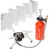 Ensemble de bouteilles d'huile de poêle + déflecteur de vent, Cuisinière, bouteille de carburant et pare-brise