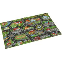 Alfombra Infantil Carretera Ciudad 160x100 cm Antideslizante Educativa Gateo Jugar Coches