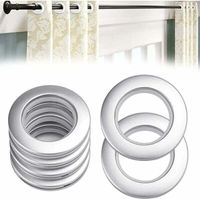 50 morceaux Anneaux de rideau en plastique anneaux d'oeillet de rideau 40mm Anneaux en Plastique Anneaux pour Tringle à Rideaux Argent œillets plastique pour Rideau de Fenêtre Douche Vestiair