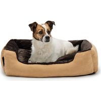 lionto Letto per Cani Cuscino per Cani Divano per Cani con Cuscini, (M) 60x48 cm Marrone/Beige