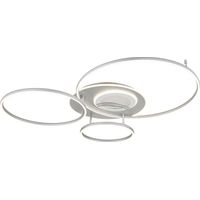 LED Deckenleuchte Wohnzimmerlampe Metall silber dimmbar Fernbedienung L 116 cm