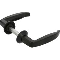 – Jeu de poignées en aluminium – Poignée 105 x 45 mm – Épaisseur de porte 45-55 mm - Carré de 8 mm – Rosace Ø35 mm – Noire – Idéal pour portes de passage intérieures et extérieures