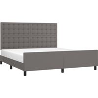 vidaXL Giroletto con Testiera Grigio 180x200 cm in Similpelle