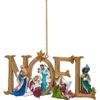 Addobbo natalizio con scritte, da 13 cm, pendagli per albero di Natale -Noel